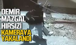 Demir mazgal hırsızı kameraya yakalandı