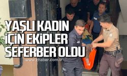 Evde düşen yaşlı kadın itfaiye ekiplerince kurtarıldı