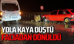 Yola kaya düştü, Faciadan dönüldü