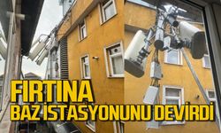 Fırtına baz istasyonunu devirdi büyük panik yaşandı