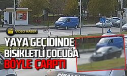 Yaya geçidinde bisikletli çocuğa otomobil çarptı