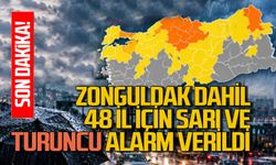 Zonguldak dahil 48 il için turuncu ve sarı kod uyarısı