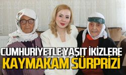 Cumhuriyetle yaşıt ikizler Şerife Uslu ve Safiye Kurtoğlu’na Kaymakam sürprizi