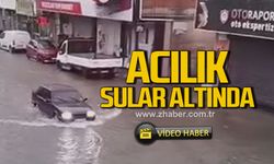 Acılık’ta iş yerlerini su bastı! Esnaf kendi imkânlarıyla mücadele etti