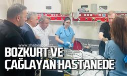 Saffet Bozkurt ve Mustafa Çağlayan'dan yaralı madenciye ziyaret