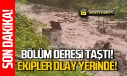 Kilimli Bölüm Deresi taştı! Belediye ekipleri müdahale etti