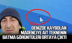 Denizde kaybolan madenciye ait teknenin batma görüntüleri ortaya çıktı