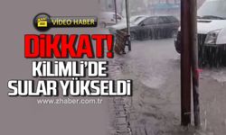Dikkat! Kilimli'de sular yükseldi