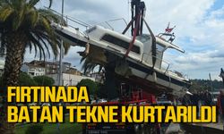 Fırtınada batan tekne kurtarıldı