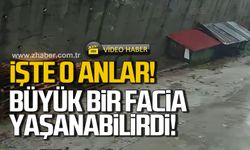 Zonguldak'ta korkutan görüntüler! Heyelan anı kamerada!