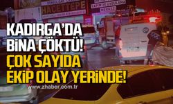Kadırga'da metruk binanın ön cephesi çöktü!