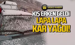 Kış erken geldi! Lapa lapa kar yağdı!