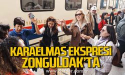 Karaelmas Ekspresi Zonguldak'ta. Madencilerden coşkulu karşılama.