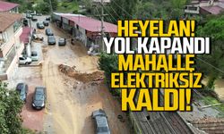 Zonguldak'ta heyelan... Yol kapandı, mahalle elektriksiz kaldı