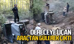 Dereye uçan aracından gülerek çıkan Halil Alkın korkuttu