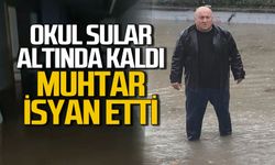 Zonguldak’ta okul sular altında kaldı! Muhtar böyle isyan etti