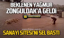 Beklenen yağmur Zonguldak'a geldi! Sanayi sitesi'ni sel bastı