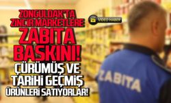 Kilimli'de zincir marketlere baskın! Çürümüş ve tarihi geçmiş ürünleri satıyorlar