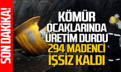 Kömür ocaklarında üretim durdu, 294 madenci işsiz kaldı