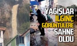 Sağanak yağış ilginç görüntülere sahne oldu: Fareler mazgallardan çıktı