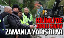 Kilimli'de zorlu sınav: Zamanla yarıştılar