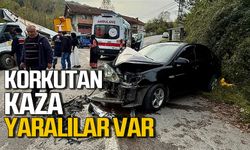 Kamyon ve otomobil çarpıştı: Yaralılar var