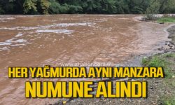 Bartın ırmağında yağışla birlikte yine köpüklenme oluştu