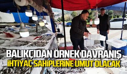 Zonguldak'ta balıkçıdan örnek davranış! İhtiyaç sahiplerine umut olacak!