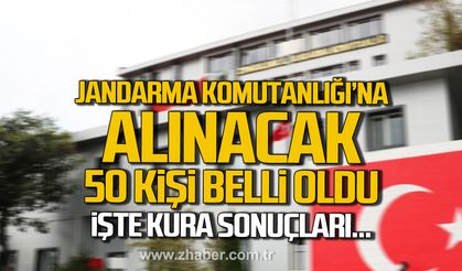 Zonguldak İl Jandarma Komutanlığı'na alınacak 50 kişi belli oldu! İşte kura sonuçları!