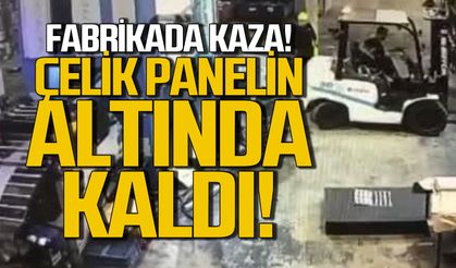 Fabrikada kaza... Çelik panelin altında kaldı