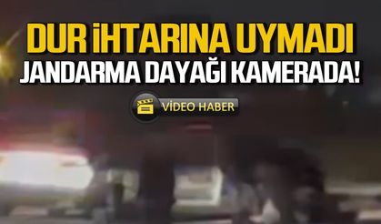 Dur ihtarına uymadı... Jandarma dayağı kamerada