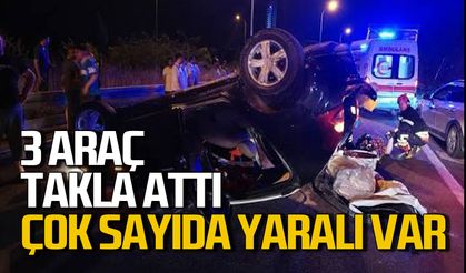 Çaycuma’da hayvana çarpan 3 araç takla attı: Çok sayıda yaralı var