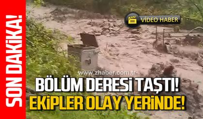 Kilimli Bölüm Deresi taştı! Belediye ekipleri müdahale etti