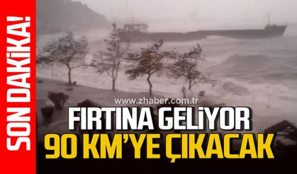 Zonguldak'a fırtına geliyor! Rüzgar 90 Km'ye çıkacak