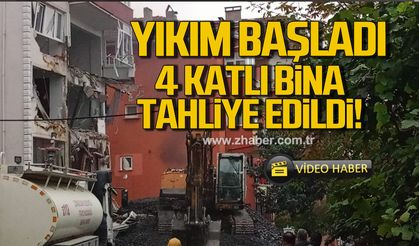 Zonguldak'ta 4 katlı bina tahliye edildi! Yıkım başladı