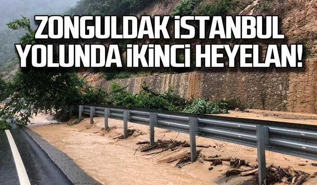 Zonguldak- İstanbul yolunda ikinci heyelan!