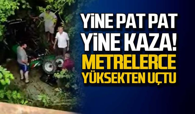 Yine pat pat yine kaza! Metrelerce yüksekten uçtu