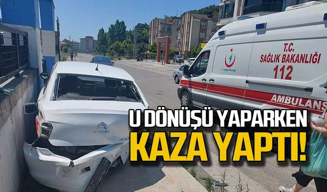 U dönüşü yaparken kaza yaptı