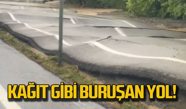 Zonguldak'ta yollar kağıt gibi buruştu!