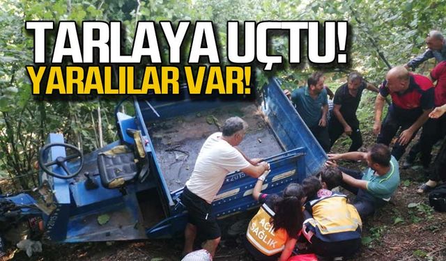 Tarlaya uçtu... Yaralılar var!