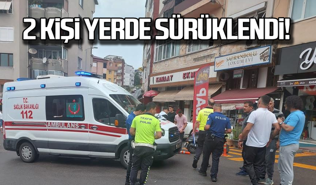 2 kişi yerde sürüklendi!