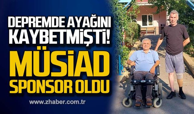 Depremde ayağını kaybetmişti! MÜSİAD sponsor oldu