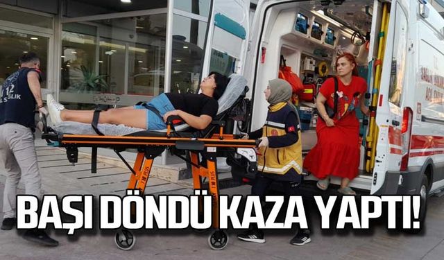 Baş döndü kaza yaptı!