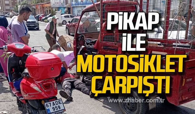 Pikap ile motosiklet çarpıştı: 1 yaralı