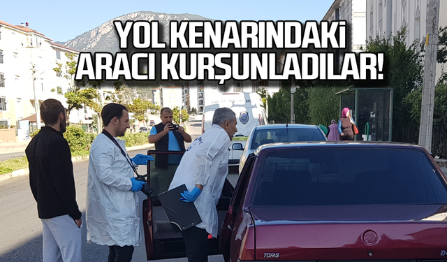 Yol kenarındaki aracı kurşunladılar!