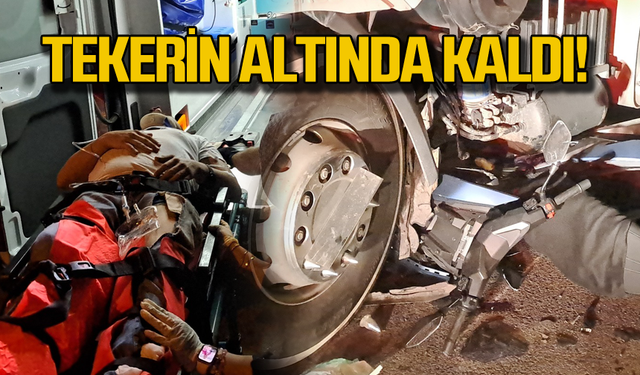 Ereğli'de kaza! Kamyon tekerinin altında kaldı!