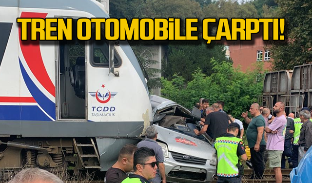 Çatalağzı'nda kaza! Yolcu treni otomobile çarptı!