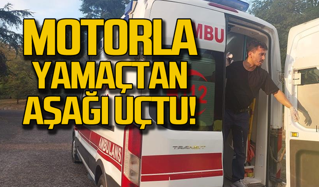 Motorla yamaçtan aşağı uçtu!