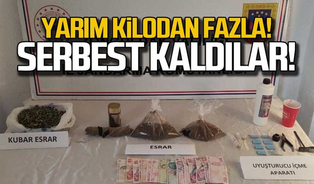 Yarım kilodan fazla yakalandı! Serbest kaldılar!