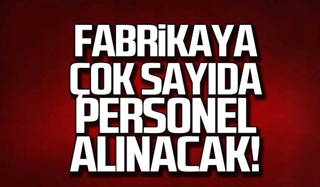 Fabrikaya çok sayıda personel alınacak!